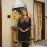 Black Cotton Long Kurta Set – 2 Piece