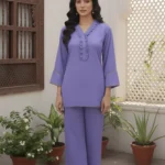 Bright Lavender Georgette Short Kurta Set – 2 Piece