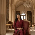 Maroon Georgette Short Kurta Set – 2 Piece - Image 2