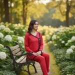 Women’s Red Chiffon Kurta Set – 2 Piece Ready to Wear Elegant Outfit for Parties & Events - Image 3