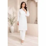 Luxury White Lace Detail 2 Piece Suit for Women | Modern Eastern Wear Collection